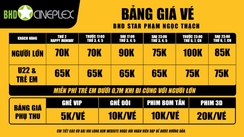 Giá Vé Rạp BHD Star Cineplex