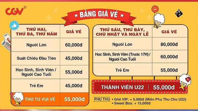 Giá vé tại CGV Vincom Thủ Đức