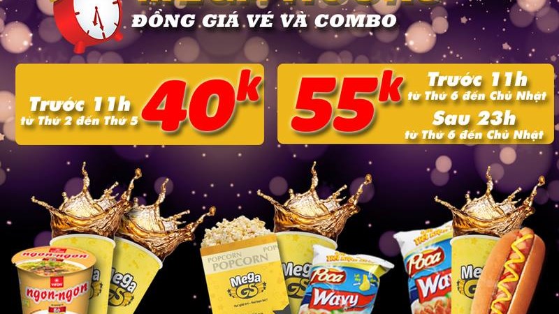 Giá Combo Bắp Nước tại Rạp Mega GS Cinemas - Cao Thắng