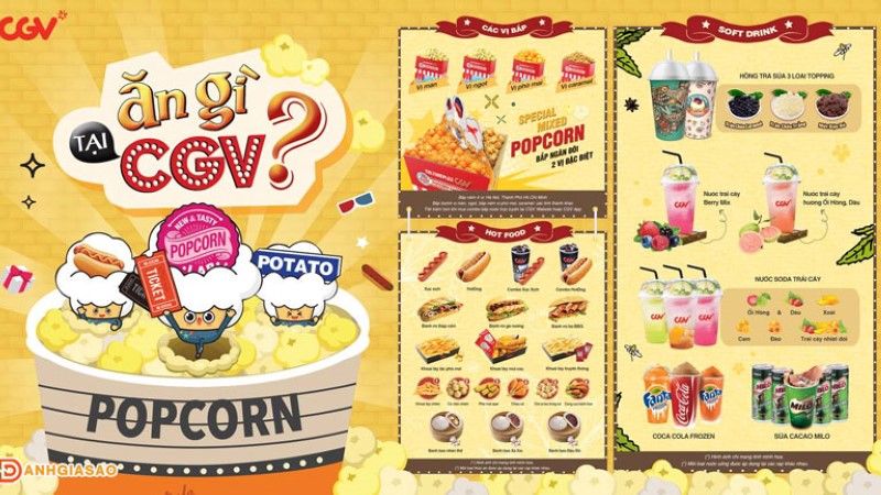 Menu Đồ Ăn Ở Rạp Chiếu Phim CGV Vincom Thủ Đức